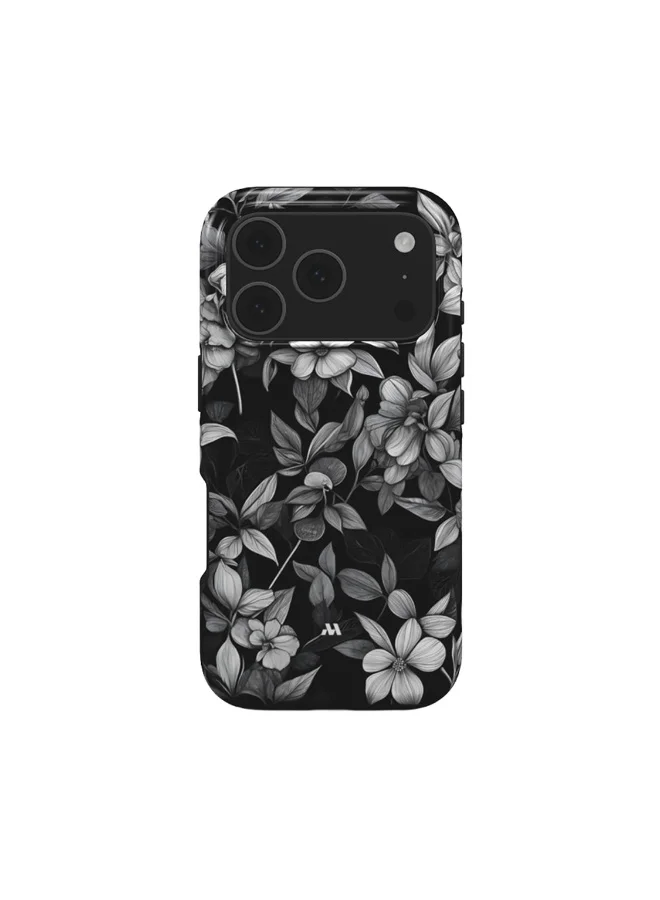 Mobcos Mobcos iPhone 17 Pro Sketch Floral Premium Case Compatible with Hybrid Dual-Layer Hard Shell + Silicone Protection - Scratch-Resistant Shockproof Mobile Cover