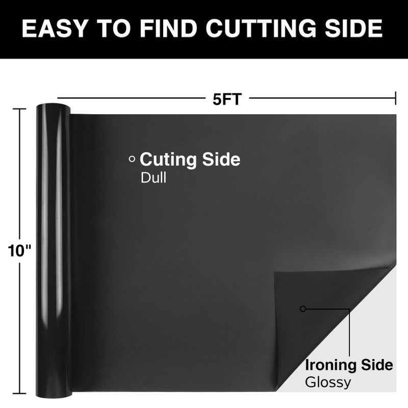 Torc Black Puff Htv - 12"" X 5Ft  3D Puff Heat Transfer Vinyl For T-Shirts  Diy Crafts - Compatible With All Cutter Machines  Easy To Cut  Weed & Iron On For Bold Vinyl Designs - Image 3