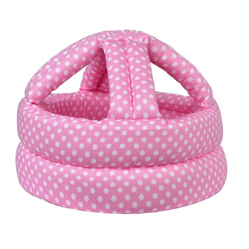 TORASO Baby Helmet, Baby Infant Head Helmet for Crawling, Head Cushion Bumper Bonnet, Soft Headguard for Toddler Learning to Walk, Pink Dots (1) - Image 1