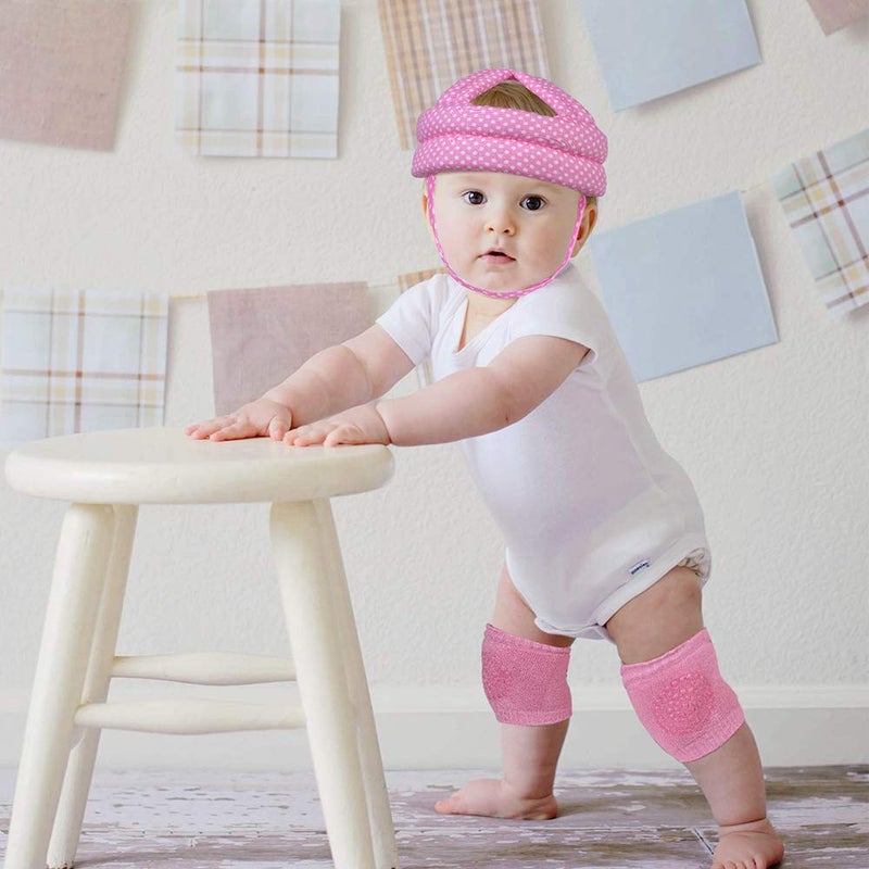 TORASO Baby Helmet, Baby Infant Head Helmet for Crawling, Head Cushion Bumper Bonnet, Soft Headguard for Toddler Learning to Walk, Pink Dots (1) - Image 4