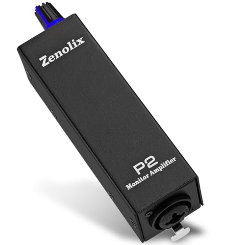 Zenolix P2 Portable In Ear Monitor Amplifier Headphone Amp with XLRTRS Inputs 35mm Output Enhanced Sound Quality Durable Belt Clip Guitar Headphone Amplifier with StereoMono Switch for PerformersBlack - Image 1