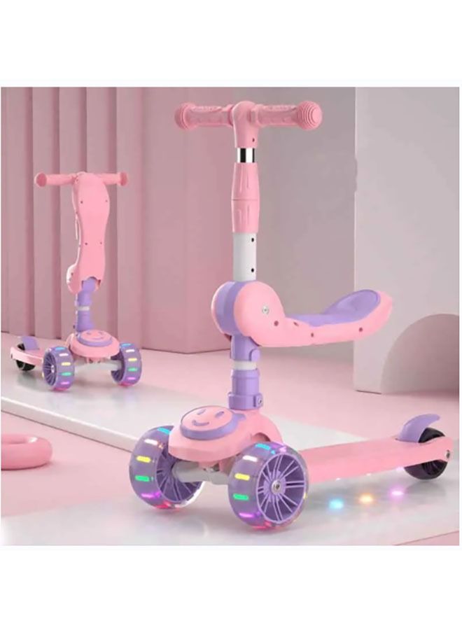 YelaJoy Children's Scooter Adjustable Height Handlebar and Detachable Seat with LED Music Light Wheels and Skid Plate Suitable for Boys and Girls  - Image 2