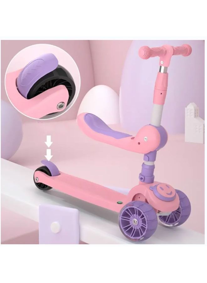 YelaJoy Children's Scooter Adjustable Height Handlebar and Detachable Seat with LED Music Light Wheels and Skid Plate Suitable for Boys and Girls  - Image 5