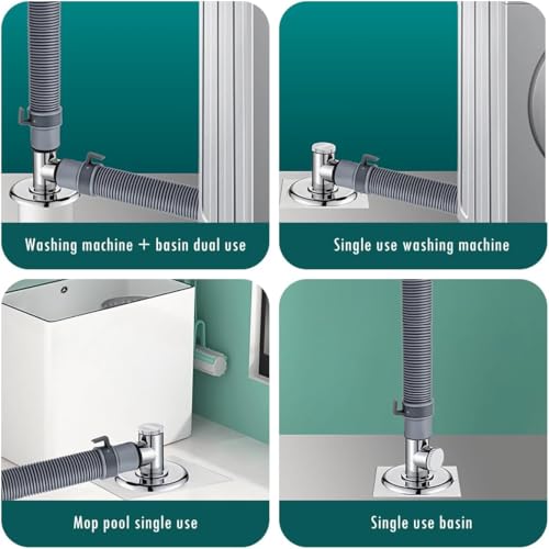 Rasikvar Washing Machine Floor Drain Silver with Chrome Finish Overflow Connector for Bathroom Kitchen - Anti Clogging & Anti Pests - Solid Construction for Durability - Sewer Double-Pipe (T Coupling) - Image 5