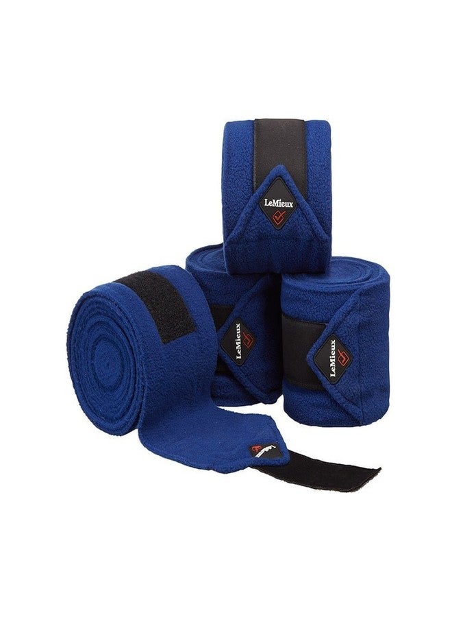 LeMieux Classic Polo Exercise Bandages in Zipped Case - Soft Fleece Protection Wraps - Pack of 4 - Navy - Full - Image 1