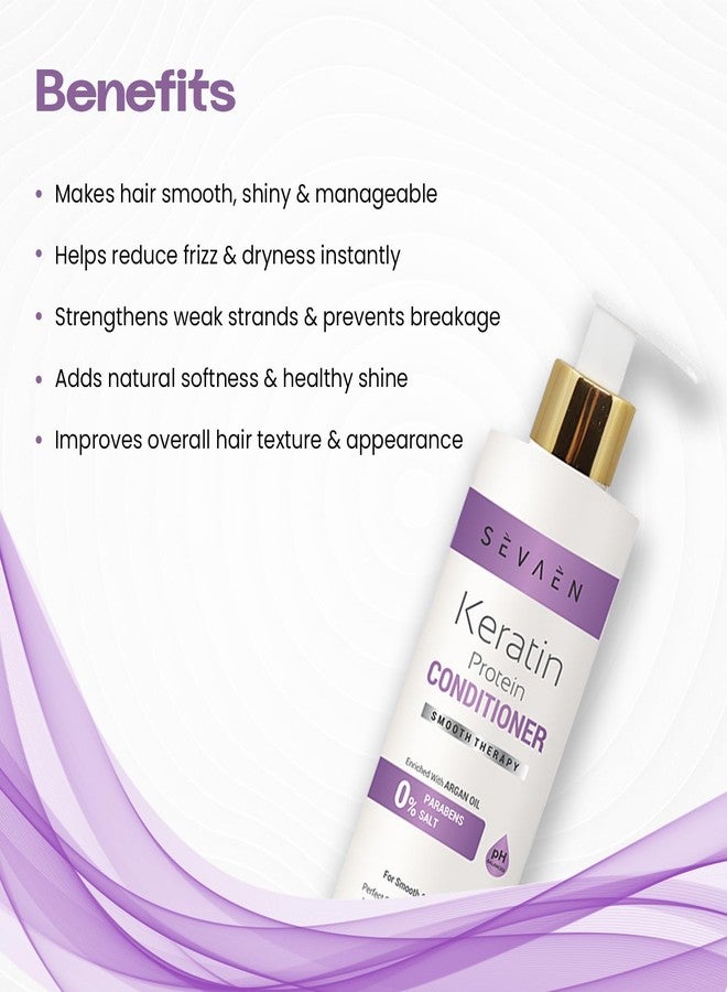 Sevaen Keratin Smooth Daily Shampoo and Conditioner with Onion Hair Oil, Almond and Karonji Oil, No Mineral, No Sulfate (Pack of 3) - Image 3