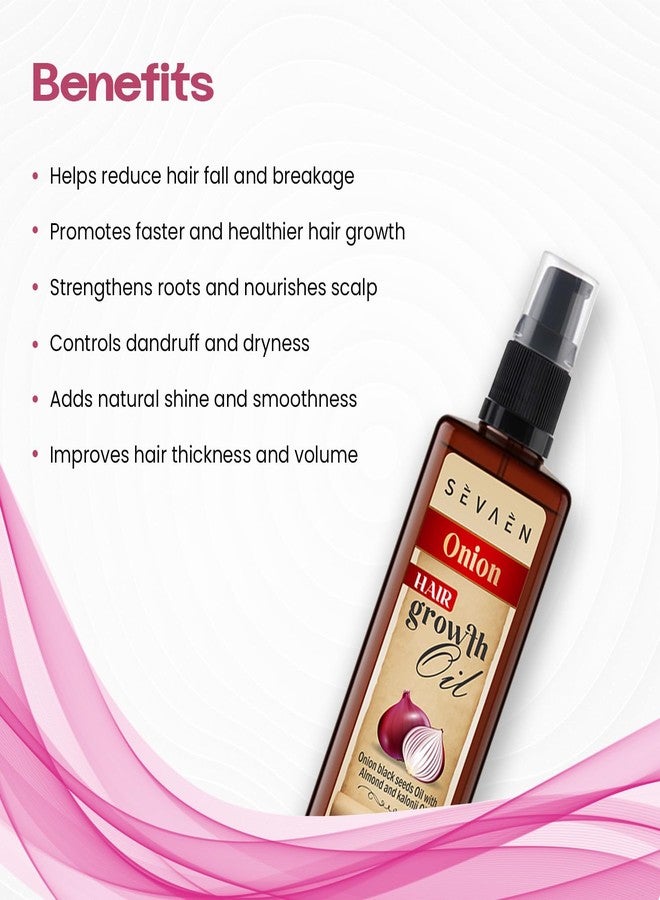 Sevaen Keratin Smooth Daily Shampoo and Conditioner with Onion Hair Oil, Almond and Karonji Oil, No Mineral, No Sulfate (Pack of 3) - Image 4