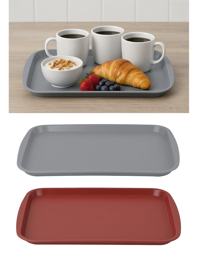 High-quality plastic serving tray 53 x 37 cm - non-slip and easy to clean - 615 - multi-color - Image 2