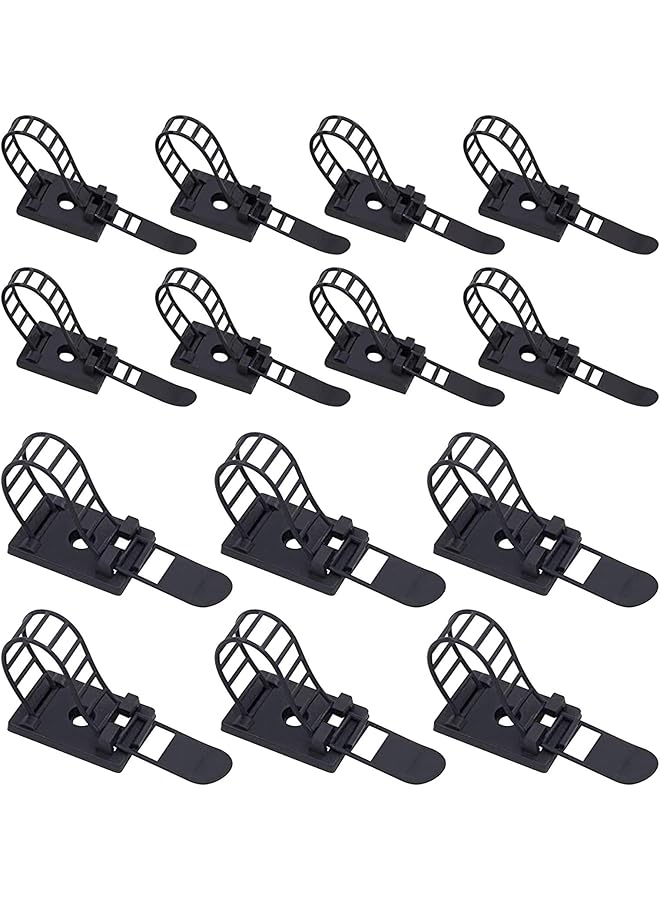 S-TOP 50Pcs 2 Sizes Adjustable Self-Adhesive Nylon Cable Straps Cable Ties Cord Clamp for wire management, Large and Small - Image 1