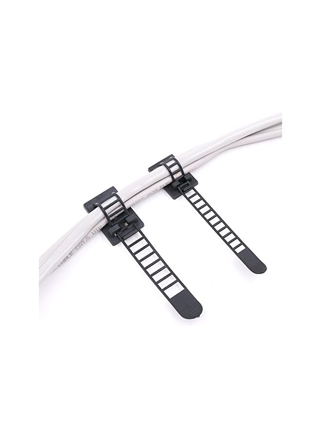 S-TOP 50Pcs 2 Sizes Adjustable Self-Adhesive Nylon Cable Straps Cable Ties Cord Clamp for wire management, Large and Small - Image 5