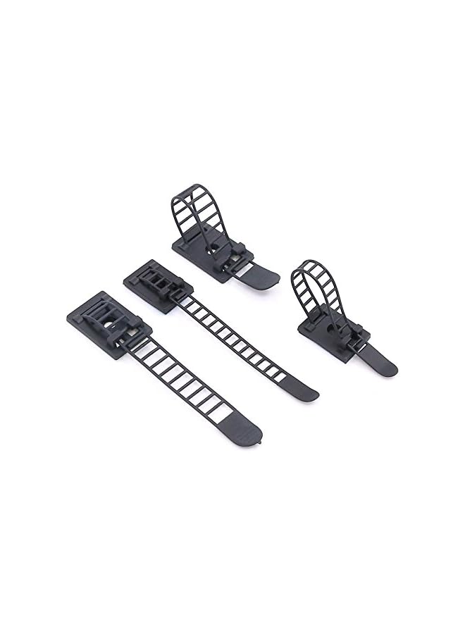 S-TOP 50Pcs 2 Sizes Adjustable Self-Adhesive Nylon Cable Straps Cable Ties Cord Clamp for wire management, Large and Small - Image 3