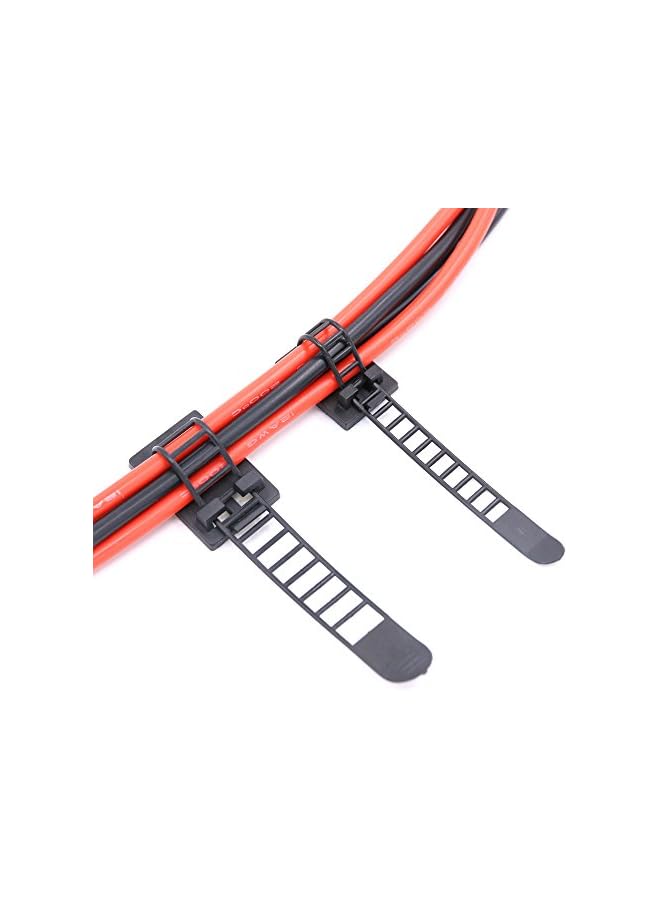 S-TOP 50Pcs 2 Sizes Adjustable Self-Adhesive Nylon Cable Straps Cable Ties Cord Clamp for wire management, Large and Small - Image 4