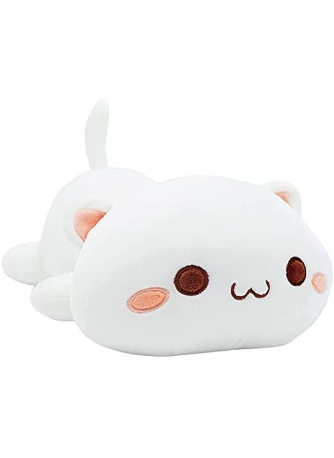 DURKU Adorable White Kitty Plush Toy - Soft Anime Cat Pillow for Kids (40cm)  - Image 1