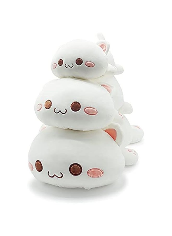 DURKU Adorable White Kitty Plush Toy - Soft Anime Cat Pillow for Kids (40cm)  - Image 5