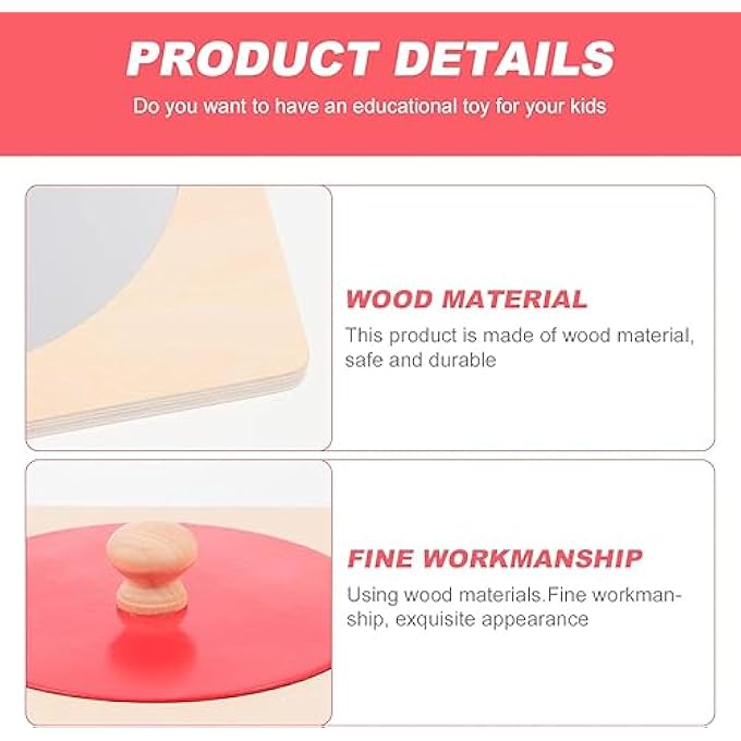 MONTESSORI MIRROR, BABY MIRROR BUTTON PUZZLE TOY, ROUND WOODEN TOY IN GEOMETRIC SHAPE, EARLY LEARNING TOY, GIFTS FOR NEWBORNS, BABIES, TODDLERS 6-12 MONTHS - Image 4