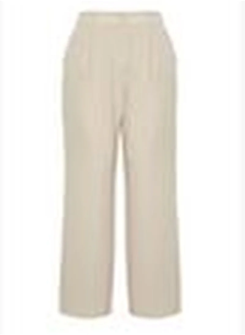 trendyol Stone High Waist Wide Leg Wide Leg Pleated Woven Trousers