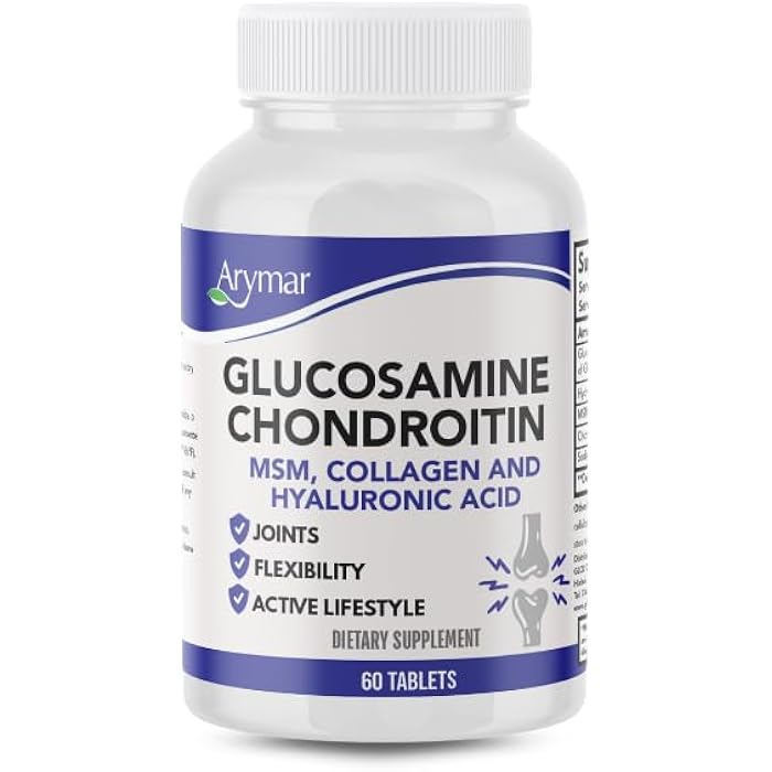 Arymar Glucosamine, Chondroitin, MSM, Collagen & Hyaluronic Acid Supplement 60 Tablets - Image 1