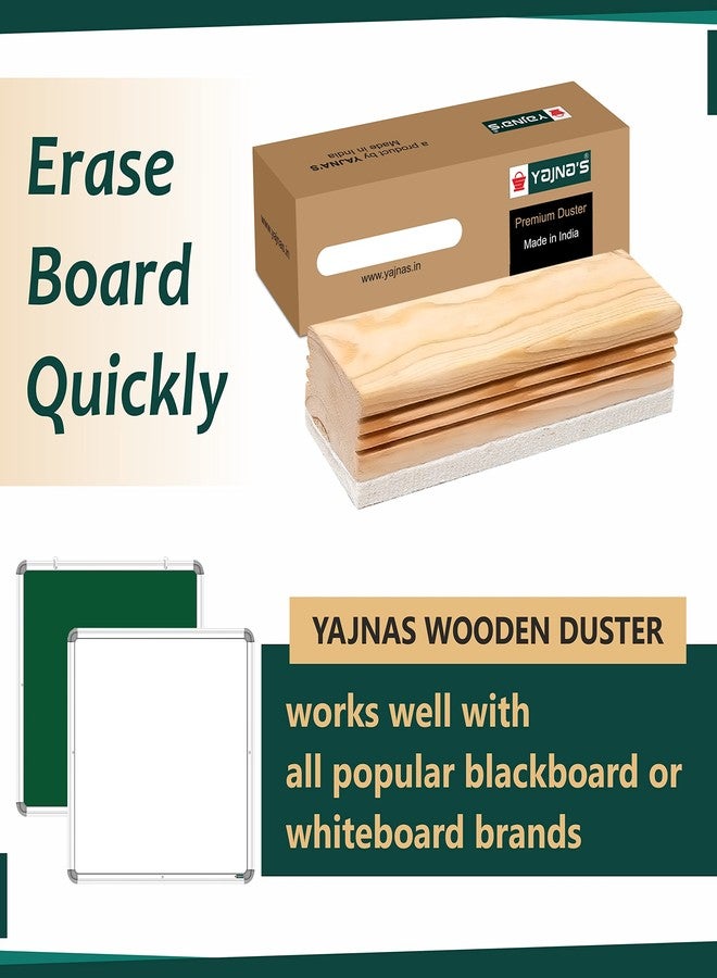 YAJNAS Premium Non Magnetic Wooden White Board Duster | Black Board Wooden Duster Whiteboard Eraser for White Board Marker or Chalk Board Writing Erasing Wooden Duster - (Pack of 4) - Image 4