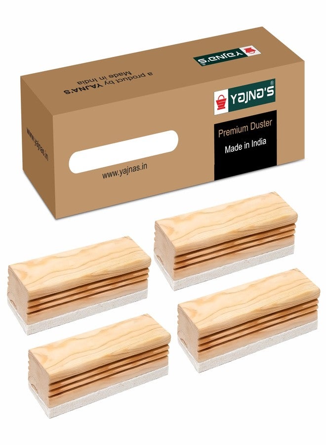 YAJNAS Premium Non Magnetic Wooden White Board Duster | Black Board Wooden Duster Whiteboard Eraser for White Board Marker or Chalk Board Writing Erasing Wooden Duster - (Pack of 4) - Image 1