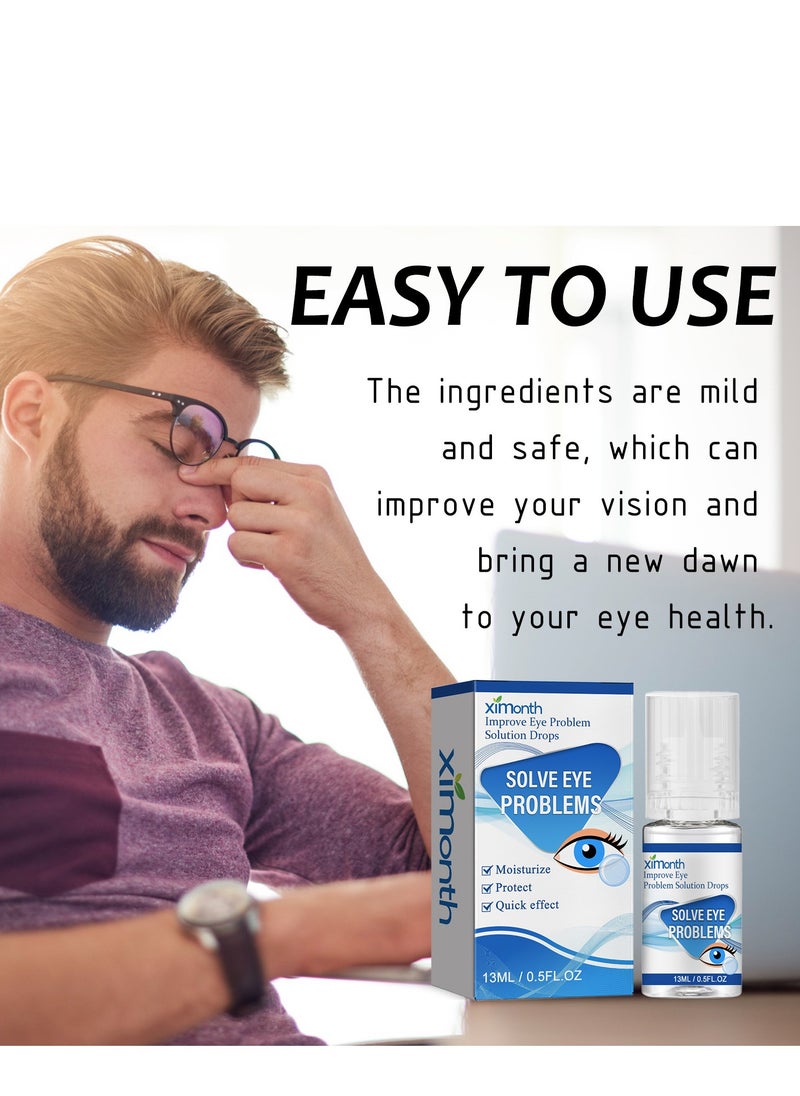 ximonth Myopia Eye Drops, Eye Brightening & Fatigue Relief Drops, Natural Eye Care for Blurred Vision, Gentle Protection & Clear Eyesight, Improve Eye Problem Solution Drops (13ml)  - Image 3