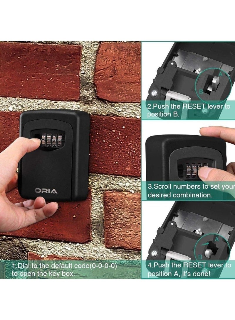 4-Digit Combination Lock Safe Key Box for Storage, Wall Mounted Design Security Box - Image 5