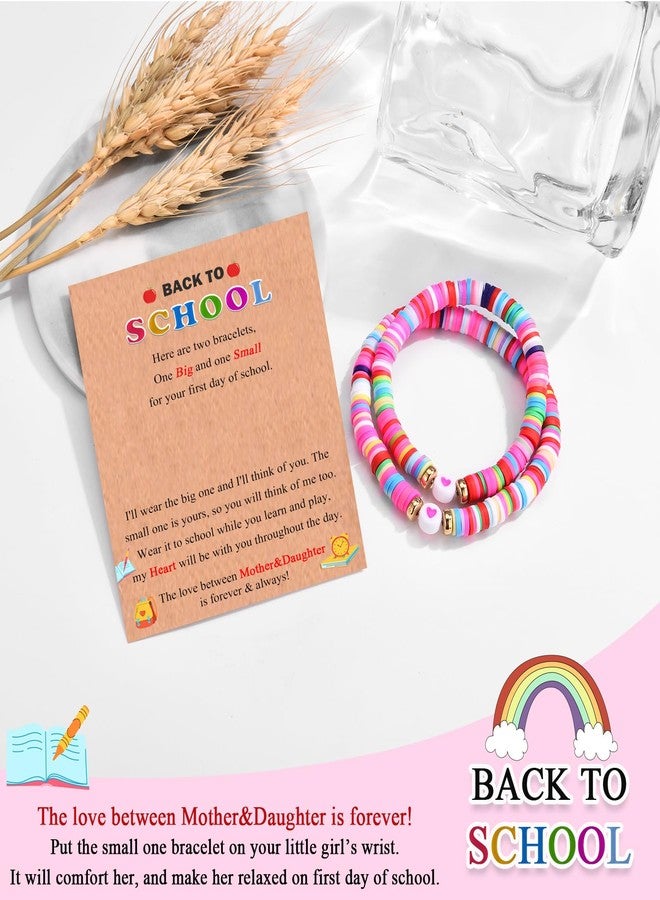 FIEEFX Back to School Gifts Bracelet Mommy and Me Mom and Daughter Bracelets Set for 2 First Day of School Bracelet Gifts for Daughter Girls Kindergarten Preschool Pre k 1st 2nd Grade - Image 3