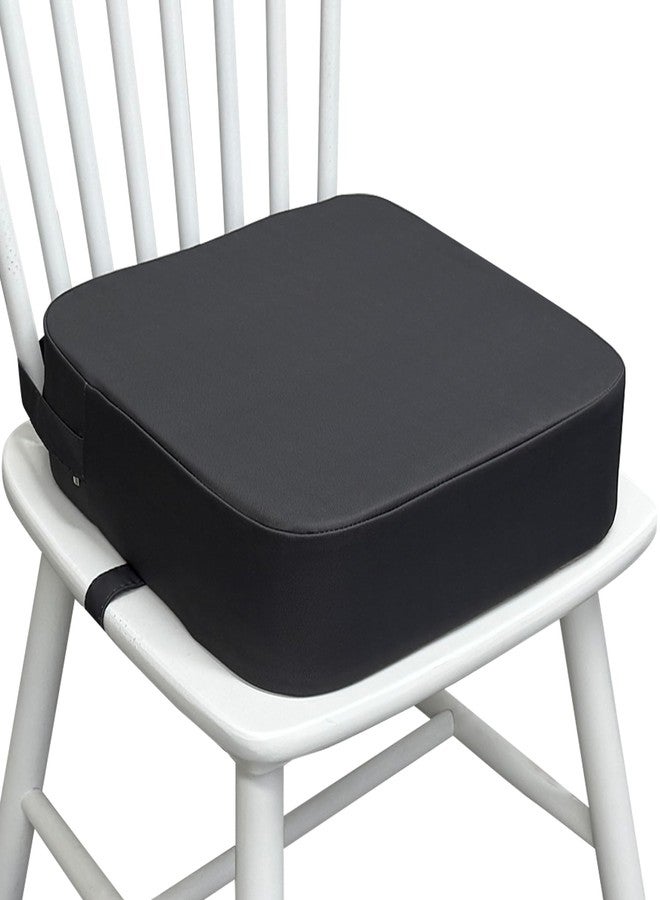 Acxseo Toddler Booster Seat for Kitchen Chair, 3.5" Oxford Foam Cushion, Non-Slip Base, Adjustable Straps, Portable Dining Booster for Self-Feeding Toddlers at Home or on The Go (Dark Grey) - Image 1