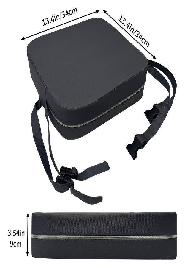 Acxseo Toddler Booster Seat for Kitchen Chair, 3.5" Oxford Foam Cushion, Non-Slip Base, Adjustable Straps, Portable Dining Booster for Self-Feeding Toddlers at Home or on The Go (Dark Grey) - Image 3