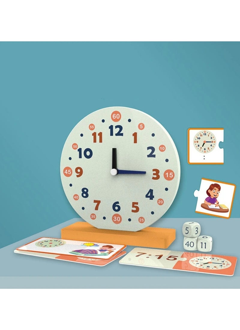 F.A.M.S Montessori Kindergarten primary school clock early education wooden digital clock teaching aids Boys and Girls Age 3 4 5 6 7  - Image 1