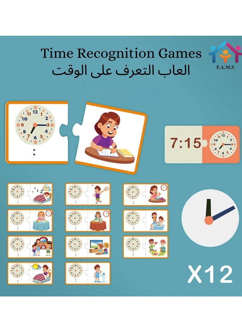 F.A.M.S Montessori Kindergarten primary school clock early education wooden digital clock teaching aids Boys and Girls Age 3 4 5 6 7  - Image 2