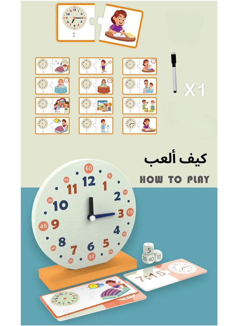 F.A.M.S Montessori Kindergarten primary school clock early education wooden digital clock teaching aids Boys and Girls Age 3 4 5 6 7  - Image 5
