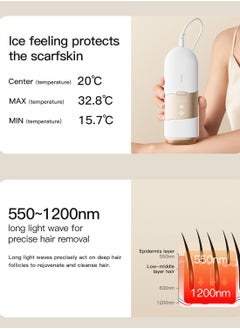 Airbot Airbot Aria Opal Laser Hair Removal Device IPL Ice Cooling Technology Hair Removal Handset Hair Removal Machine ChampagneGold  - Image 5