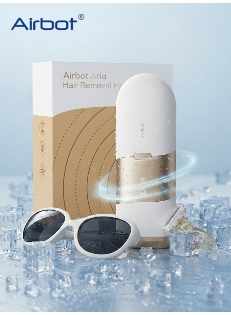 آيربوت جهاز إزالة الشعر بالليزر Airbot Aria Opal بتقنية التبريد الجليدي IPL جهاز إزالة الشعر باليد آلة إزالة الشعر باللون الذهبي الشامبانيا - Image 1