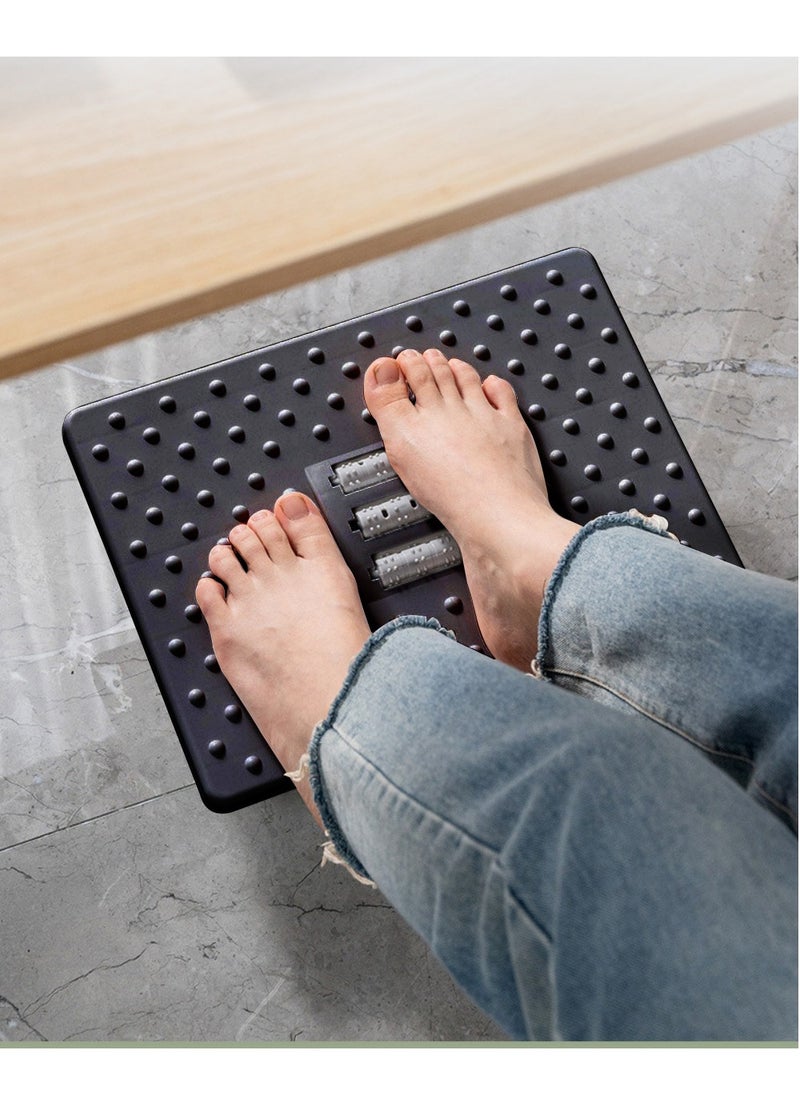 XiuWoo - Shakeable Swing Office Household Plastic Non slip Ergonomic Under Desk Foot Rest Stool Stand With Roller - Image 1
