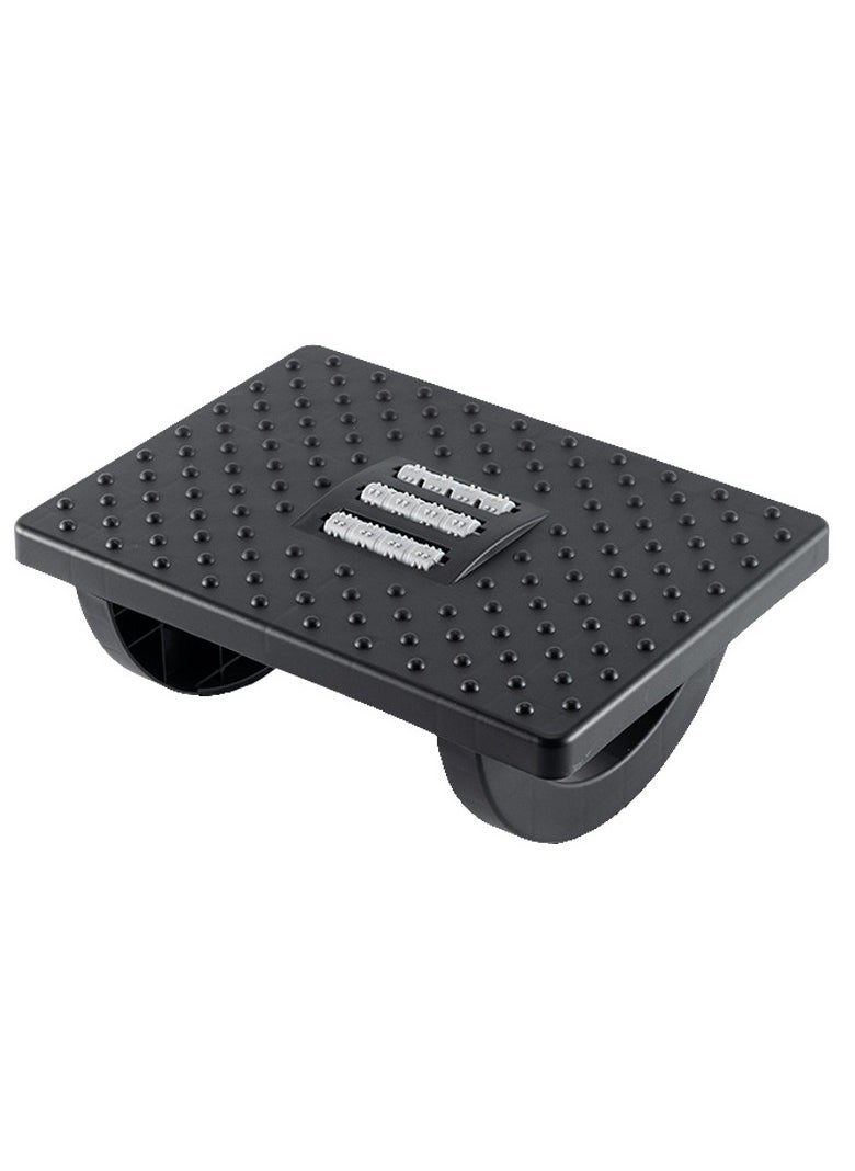 XiuWoo - Shakeable Swing Office Household Plastic Non slip Ergonomic Under Desk Foot Rest Stool Stand With Roller - Image 1