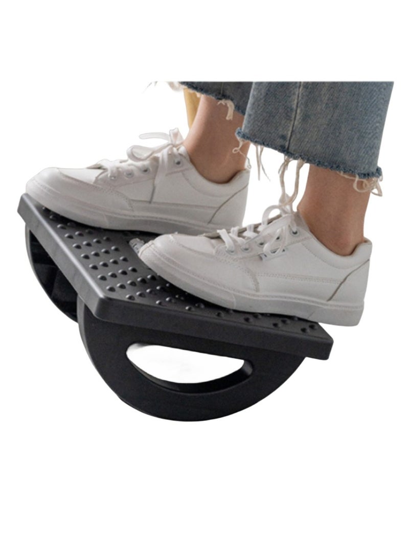 XiuWoo - Shakeable Swing Office Household Plastic Non slip Ergonomic Under Desk Foot Rest Stool Stand With Roller - Image 1