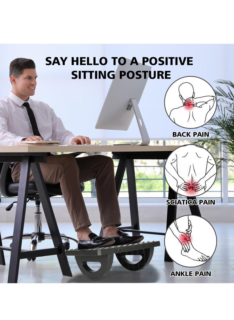 XiuWoo - Shakeable Swing Office Household Plastic Non slip Ergonomic Under Desk Foot Rest Stool Stand With Roller - Image 1
