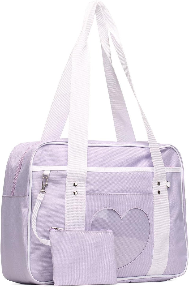 STEAMEDBUN Kawaii Ita Bag Japanese School Bag Cute Tote Bag Large Shoulder Anime Heart Purse - Image 1