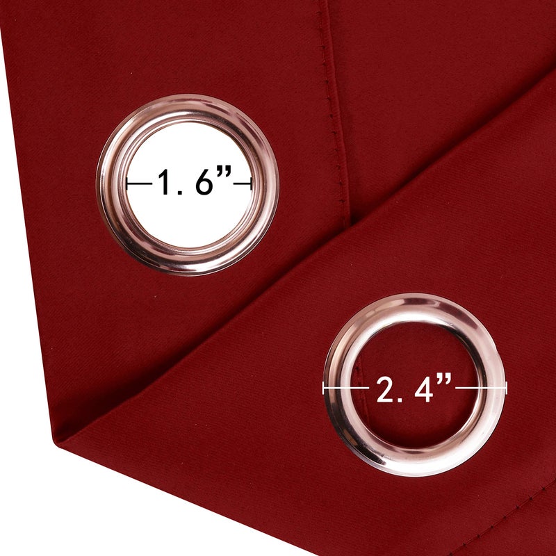 LEMOMO Red Curtains 52 x 84 Inch Long/Blackout Curtains Set of 2 Panels/Room Darkening Thermal Insulated Bedroom Curtains Drape - Image 5