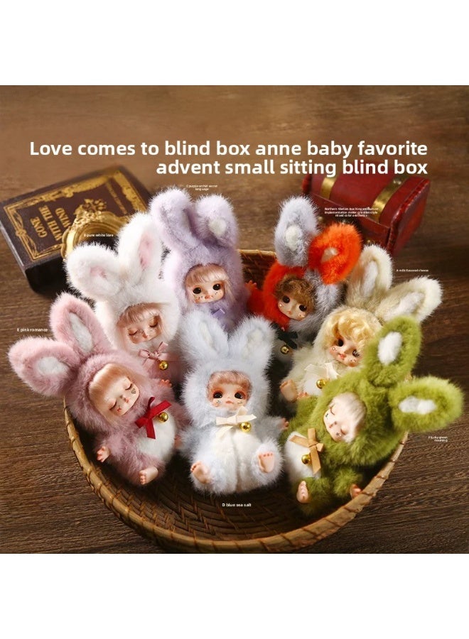 Baby Series Plush Doll Blind Box - Random Toy, Cartoon-style Cute Plush Toy, New Girlish-style Blind Box, Student Gift, a Set of 6 with No Duplicates - Image 1