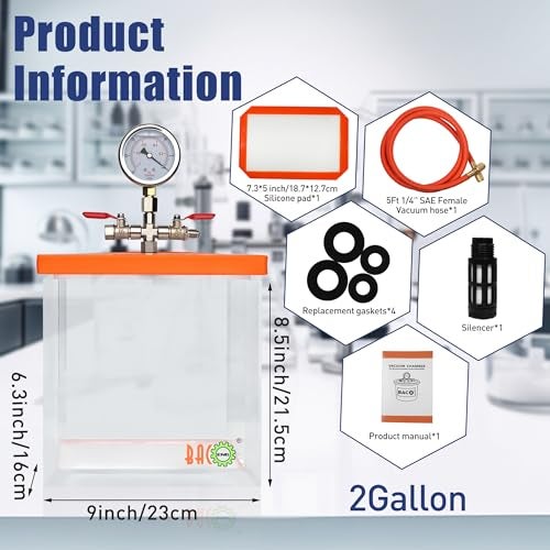 BACOENG 2 Gallon Acrylic Vacuum Chamber, Degassing Chamber Kit for Resin, Silicone and Epoxies - Image 2