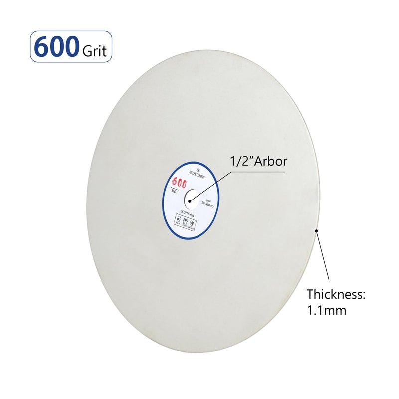 SCOTTCHEN Diamond Grinding Wheel Disc 8" x 1/2" Arbor Hole 600 Grit Abrasive Flat Lap Wheel Sanding Disc for Granite Marble Gem - 1pack - Image 2