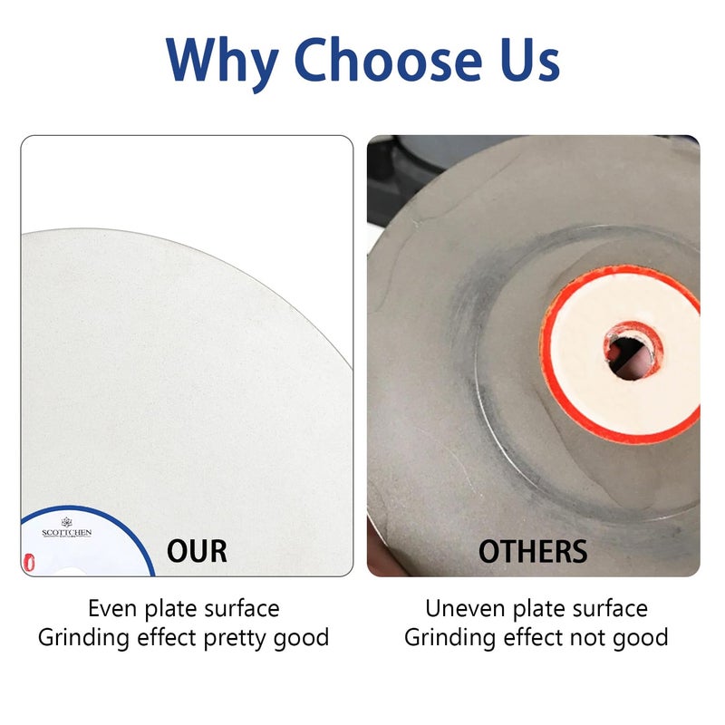 SCOTTCHEN Diamond Grinding Wheel Disc 8" x 1/2" Arbor Hole 600 Grit Abrasive Flat Lap Wheel Sanding Disc for Granite Marble Gem - 1pack - Image 4