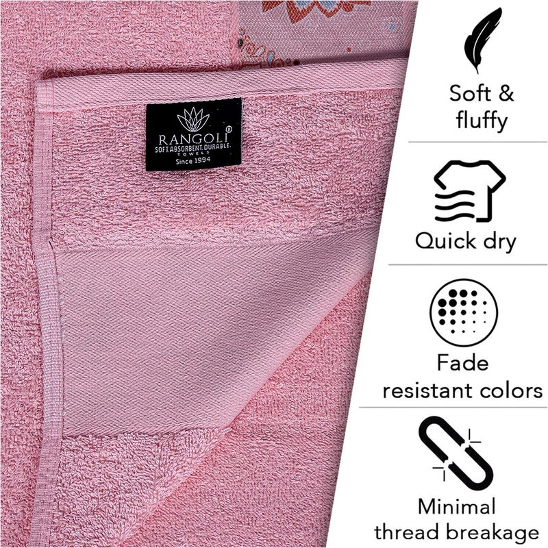 Rangoli 100% Cotton Century Bath Towels - Pack of 2, Peach, 450 GSM - Image 5