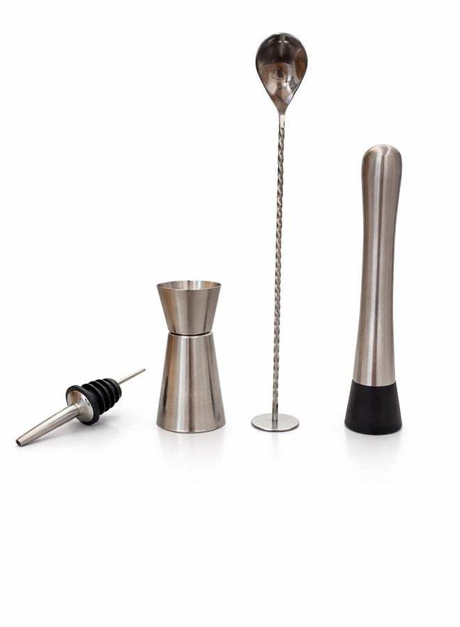 Eliixor Stainless Steel Bartender Cocktail Kit – Includes Pourer, Jigger Measurement Cup, Bar Spoon, and Cocktail Muddler for Professional Mixology Kit Perfect for Party - Image 1