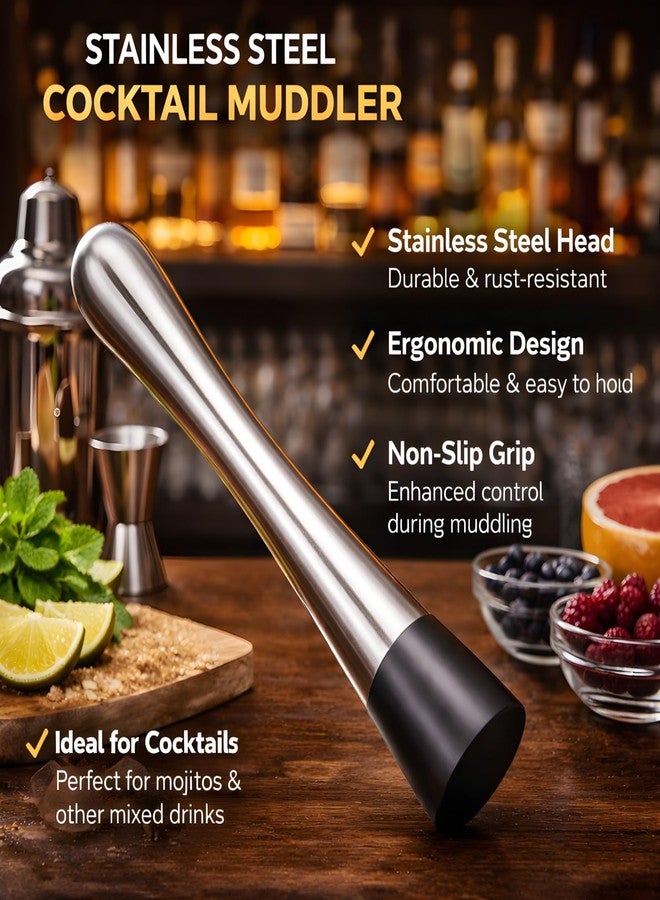Eliixor Stainless Steel Bartender Cocktail Kit – Includes Pourer, Jigger Measurement Cup, Bar Spoon, and Cocktail Muddler for Professional Mixology Kit Perfect for Party - Image 5