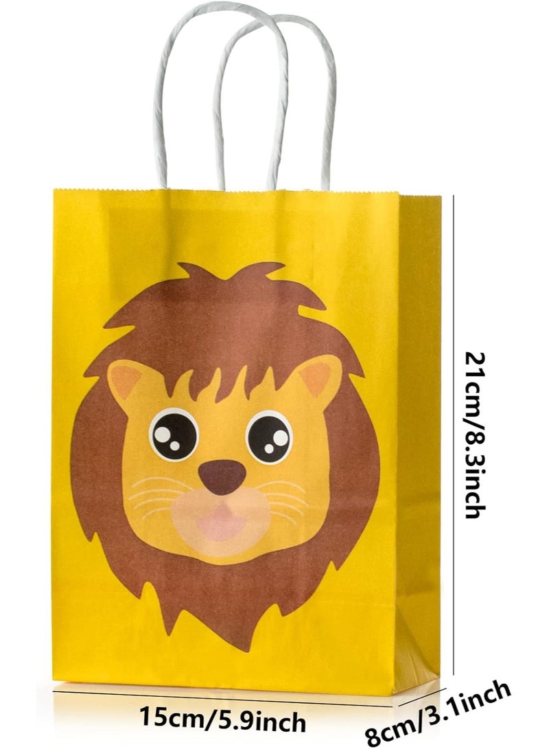 أكياس هدايا، أكياس ورقية صغيرة، مجموعة من 18 قطعة: 15 × 21 × 8 سم، أكياس لحفلات أعياد ميلاد الأطفال، أكياس توزيعات بنمط حيواني - Image 2