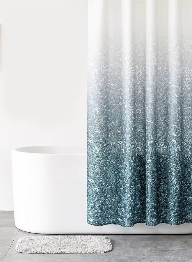 Gradient Shower Curtain for Bathroom - Decorative Roland Shower Liner - Household Printed Shower Curtain Set with Hooks - Bath Curtain 180W x 200H - Image 2