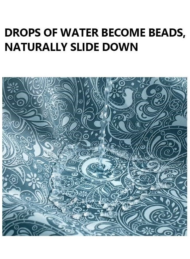 Gradient Shower Curtain for Bathroom - Decorative Roland Shower Liner - Household Printed Shower Curtain Set with Hooks - Bath Curtain 180W x 200H - Image 3