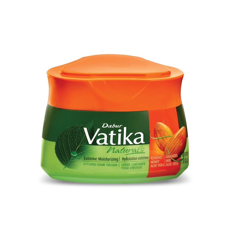 Vatika Naturals Styling Cream for Long, Curly, Dry, Color-treated Hair - with Coconut Blend, Hair Cream & Combing Cream for Frizz-Free, Hydrated Hair, Coconut & Hair Lotion - Almond - 210ml - Image 1